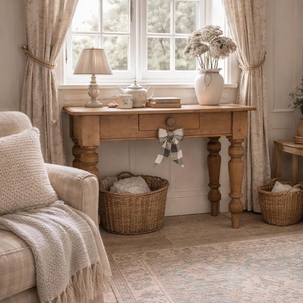 Vintage Pine Console Table in a Wax Finish