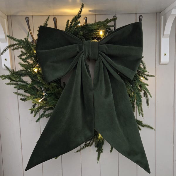 Fabric Bows Christmas Collection - Green Velvet | Three Sizes | Made to Order