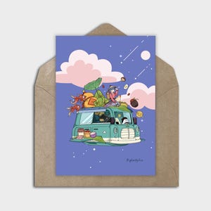 Niedliche kawaii digitale Grußkarte, druckbare kawaii Kunstkarte, kawaii rahmenbare Kunst, digitale Karte für jede Gelegenheit, niedliche leere Notizkarte, kawaii
