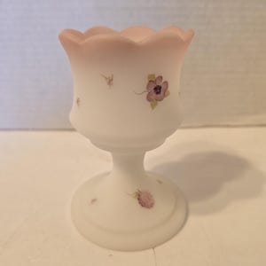 Fenton Votive Kerzenhalter weiß satin Beeren und Blüten FENTON GLASS