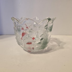 Mikasa Colored Crystal Christmas Story Votive Candle Holder made in Germany.