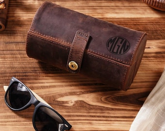 Genuine Leather Sunglasses Box, Personalized Sunglasses Case For Men, Custom Groomsmen Gifts, Wedding Best Man Gift, Christmas Gift For Him