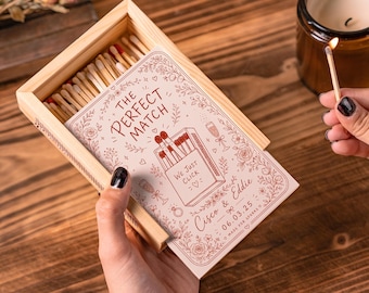 Caixa de fósforos personalizada para casais, a lembrancinha de casamento perfeita, presente personalizado para casais, aniversário ou Dia dos Namorados.