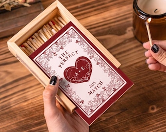 Personalized Couples Matchbox, The Perfect Match Box, Wedding Gift for Couple, Anniversary Gifts, Wedding Favors, First Valentine's Day Gift