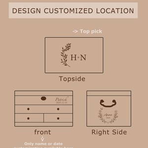 Caja de joyería de madera personalizada / Organizador de joyas grande con 5 cajones / Caja para collares personalizada para mamá, regalo para ella / Regalos para el Día de la Madre imagen 10