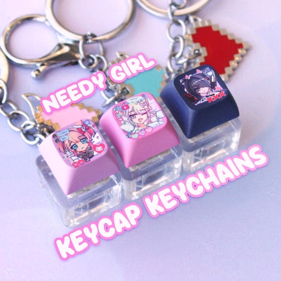 NSO Clicky Keycap Fidget Keychains | Needy Girl Overdose | KAngel, Ame, P-Chan