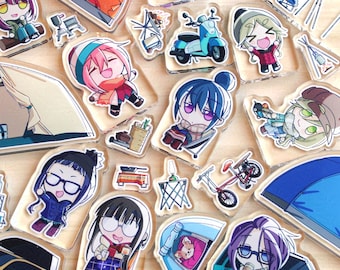 Yuru Camp Standees gruesos / Rin, Nadeshiko, Aoi, Chiaki, Ena, Minami, Sakura, Akari, Ayano, Chikuwa