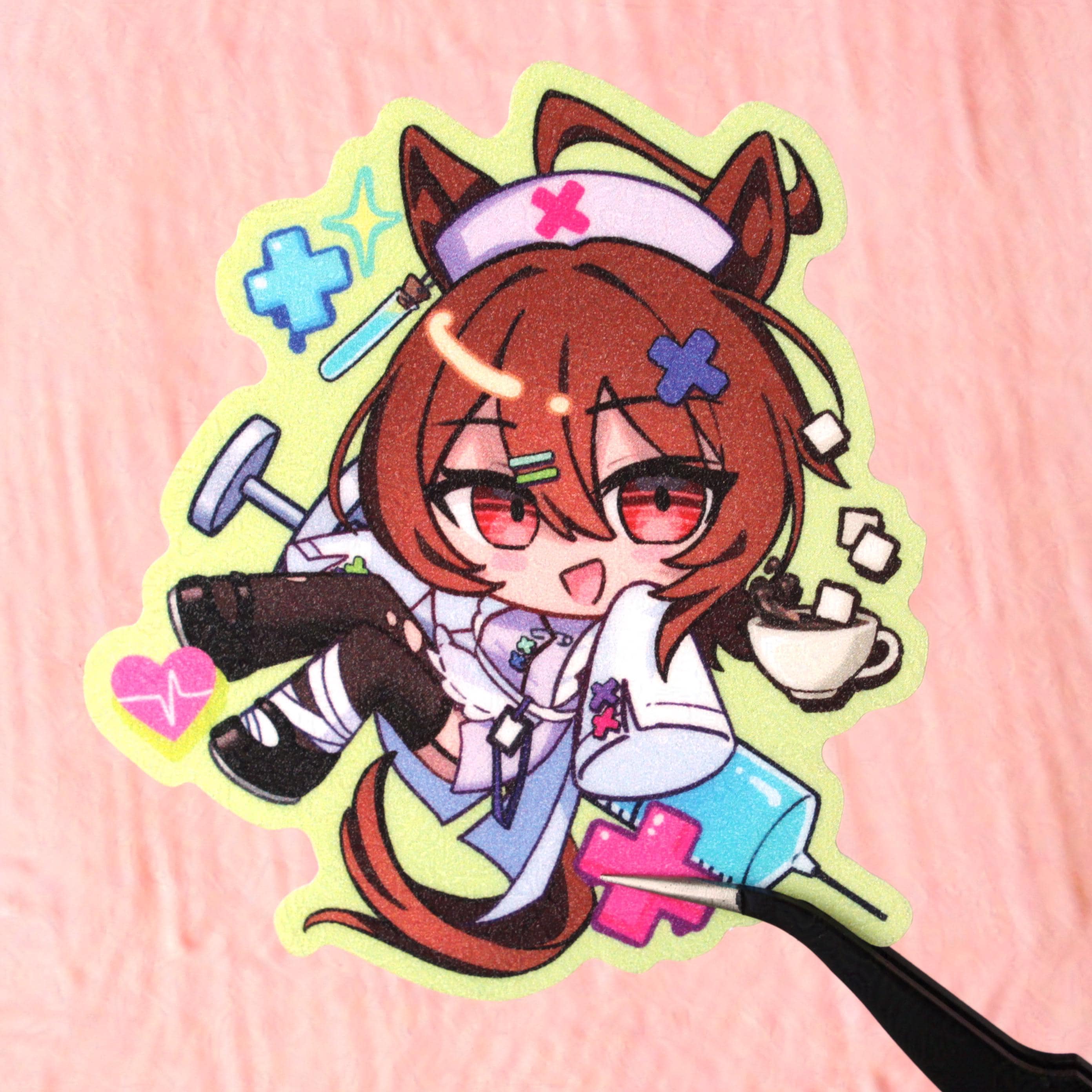 Tachycafe Nurse Maid Glitter Stickers | Uma Musume | Agnes Tachyon