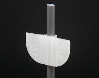 Confezione da 10 piccoli porta-paletti per opere d'arte in vetro o ceramica - Passanti - Traslucidi per interni/esterni, resistenti ai raggi UV, adatti per barre in acciaio da 3/16". (Confezione da 10)