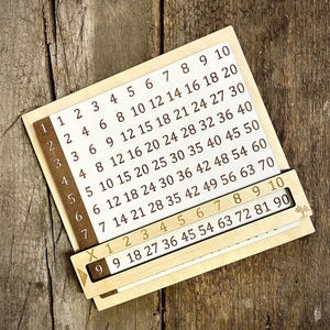Montessori Multiplication Board: Wooden Math Learning Toy