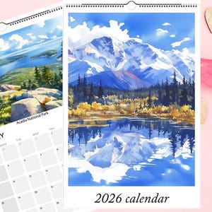 2026 National Parks Calendar | Watercolor U.S. Nature Scenes