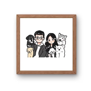 Custom Chibi Portrait from Photo Cute Kawaii Avatar Couple Pet Cartoon Drawing Personalized, Digital non-AI Art