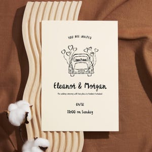 Lindo conjunto de bodas, conjunto de bodas con garabatos, invitación de boda ilustrada con garabatos, invitación dibujada a mano, conjunto de invitación de boda de moda