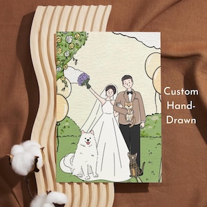Personalized Portrait Wedding Invite, Custom Hand-Drawn Wedding Invitation, Custom Couple Portrait, Elegant & Unique Wedding Stationery
