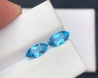 2.55 carats ,swiss topaz pair  ,10mm5mm3mm