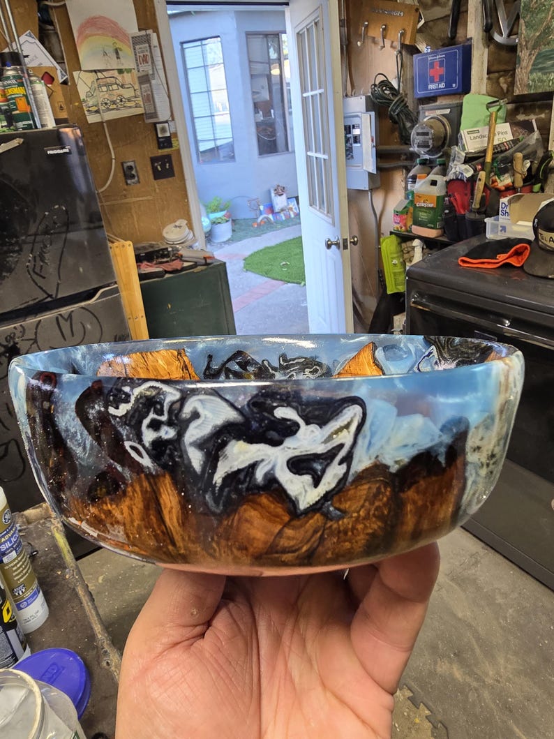 Oak Burl & Kippot Resin Bowl (No. 2)