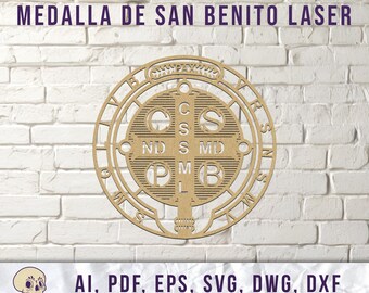 Medal of Saint Benedict, laser cut, decoration, protection