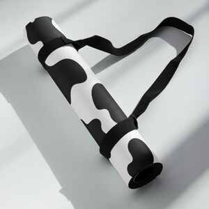 Black And Teal Cow Print Thin Yoga Mat