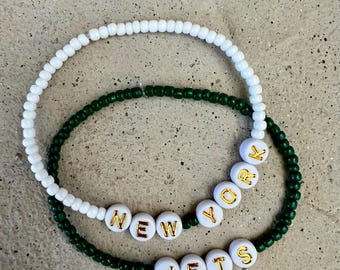 2 Piece New York Jets Bracelet Stack, NFL Football NY Jets Friendship Bracelets, Game Day Tailgate Jewelry, Great Gift!