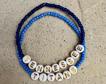 2 Piece Tennessee Titans Bracelet Stack, NFL Football Tennessee Titans Friendship Bracelets, Game Day Tailgate Jewelry, Great Gift!