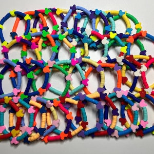 Mickey Mouse Clay Bead Bracelet Lot, You Pick Quantity, Disney Friendship Bracelets, Cast Member Gift, DCL Fish Extenders, Pixie Dust!