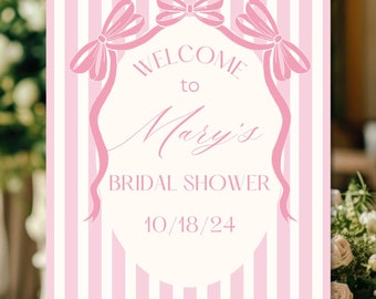 She's Tying the Knot Bridal Shower | Bow Bridal Shower Welcome Sign | Editable Bow Welcome Sign Template