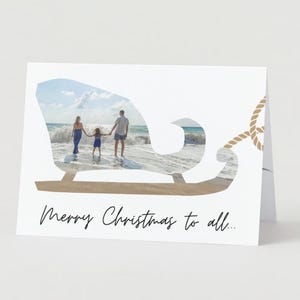 Custom unique Christmas card for the person or family who loves boating!