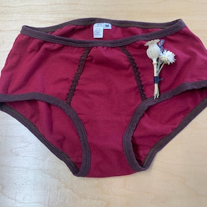 Women's Hip Huggers one pair/Stretchy Tencel and Organic Cotton Cranberry/chocolate