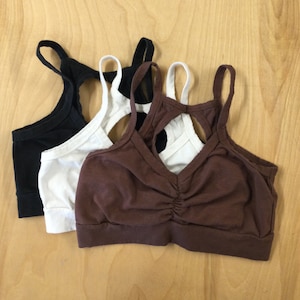 3 Cami Bra Package Deal/ Stretchy  Hemp and Organic Cotton