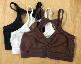 3 Cami Bra Package Deal/ Stretchy  Hemp and Organic Cotton