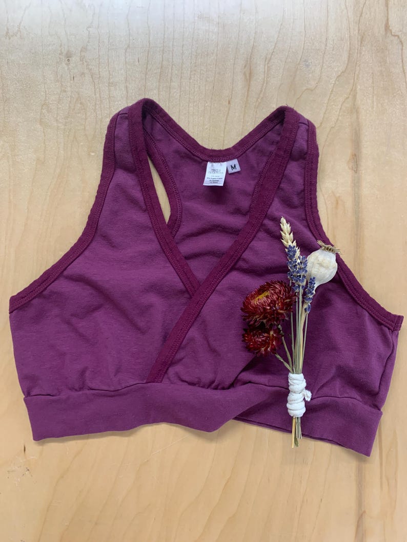 Lady Fern Bra/ Sports Bra/Stretchy Hemp and Organic Cotton orchid