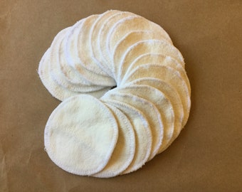 18 Reusable Organic Facial Cleansing Pads/ 2 Ply Hemp and Organic Cotton Fleece