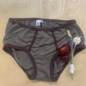 Women's Hip Huggers one pair/Stretchy Tencel and Organic Cotton Sage/Chocolate