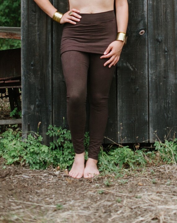 XS Black/lupine Skirted Leggings/stretchy Hemp and Organic Cotton 