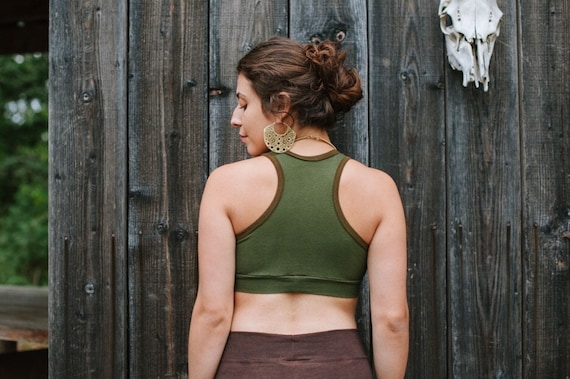 Lady Fern Bra/ Sports Bra/stretchy Hemp and Organic Cotton 