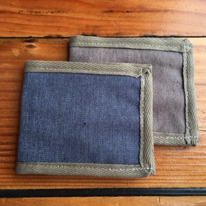 Portefeuille à deux volets/chanvre et poly recyclé ou chanvre et coton biologique/porte-billets