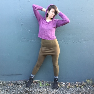 High Waisted Skirted Lupine Leggings with Pocket / Stretchy Hemp and Organic Cotton