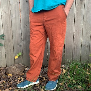 Hemp and Organic Cotton Evergreen Drawstring Lounge Pants - Relaxed Fit Burnt Sienna