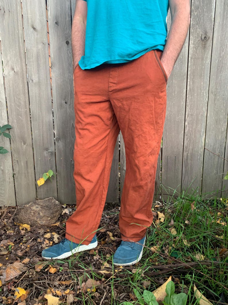 Hemp and Organic Cotton Evergreen Drawstring Lounge Pants - Relaxed Fit Burnt Sienna