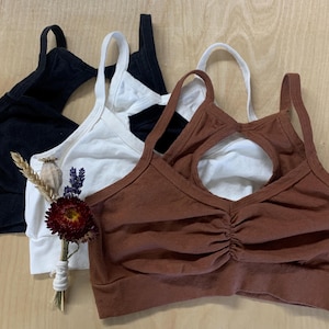 3 Cami Bra Package Deal/ Stretchy  Hemp and Organic Cotton