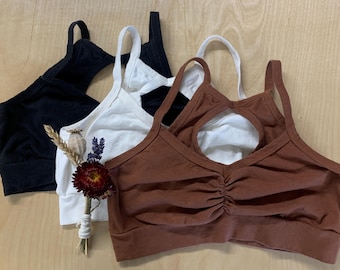 3 Cami Bra Package Deal/ Stretchy  Hemp and Organic Cotton