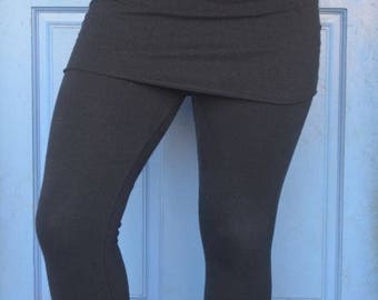 Lupine Skirted Capri Leggings/Stretchy Hemp and Organic Cotton