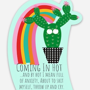 Coming in Hot Cactus Vinyl Decal Sticker