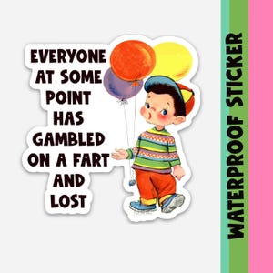 Fart Vinyl Stickers, Overtrusted a Fart Sticker, Poop Jokes, Fart Jokes, Funny Sticker, Adult Sticker, Water Bottle Sticker, IBS Sticker