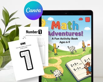 Kids Activity Workbook: 70+ Printable Learning Pages - Canva Pro Editable (Digital Download)