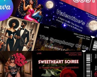 Editable Valentine's Day Concert Ticket Template: Customizable Canva Design (Digital Download)