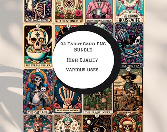 Funny Tarot Cards Clipart Set: Sarcastic PNG Bundle (Digital Download)