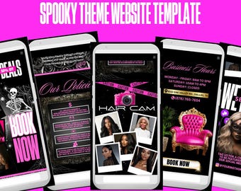 Spooky Season Website Template, Editable Canva Pro Landing Page (Digital Download)