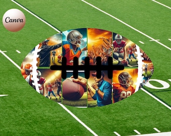 Football Photo Collage Canva Frames | Drag & Drop Design | Instant Digital Download