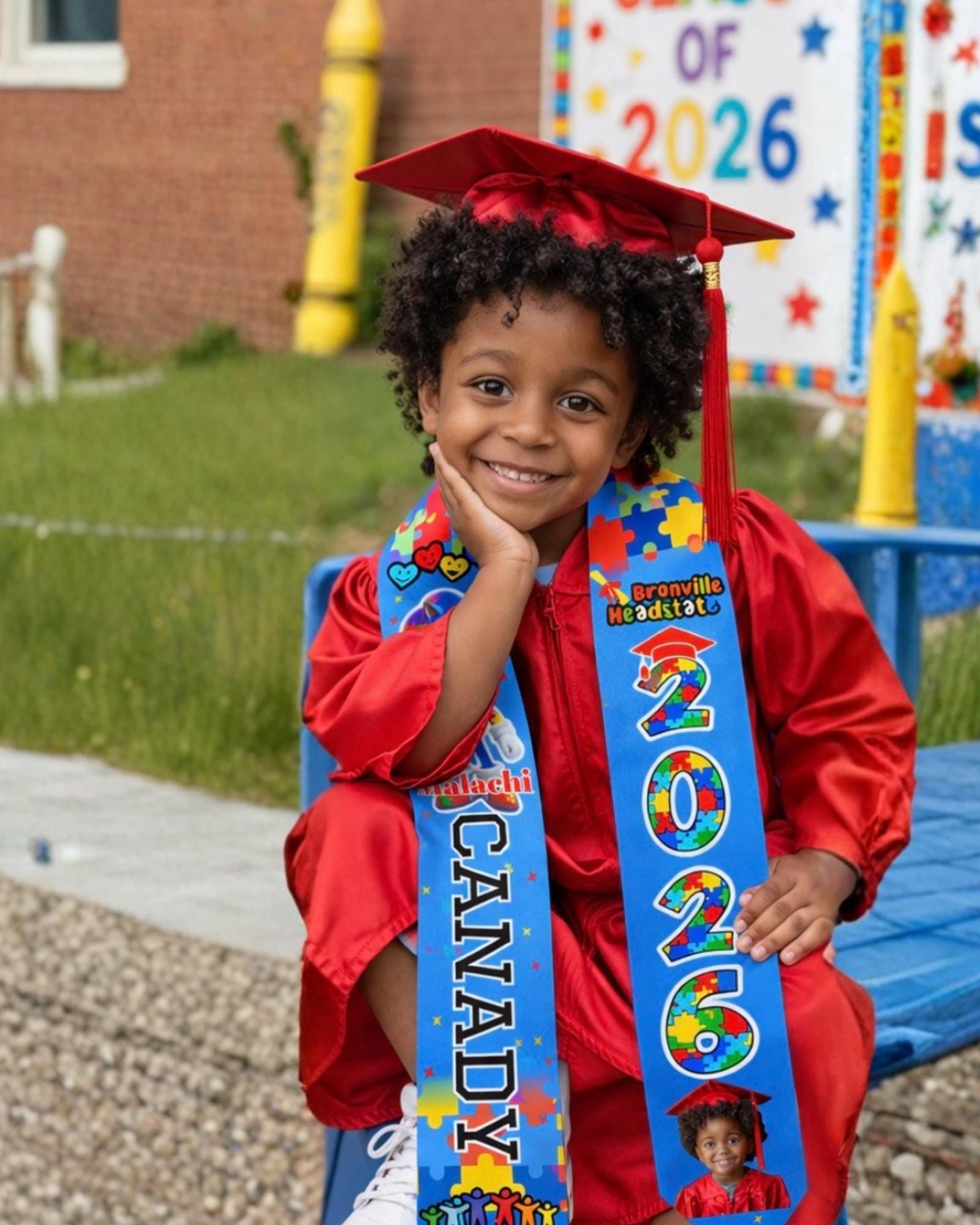 Autism Graduation Designs Autism Awareness Pre-k Graduation Stole Template: Editable Canva Design ...